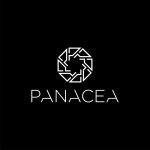 White Panacea logo with black background